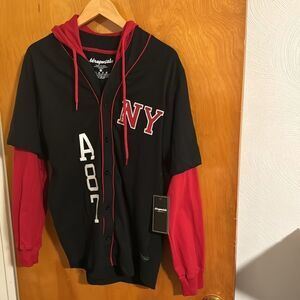 Aeropostale Hoodie Mens Small Black Baseball